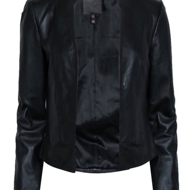 Joie - Black Leather Open Front Jacket Sz S