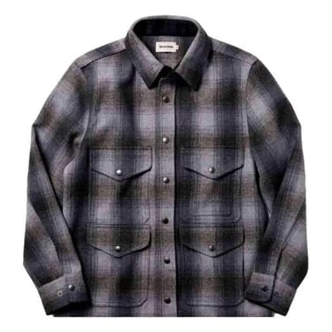 Taylor Stitch Forester Jacket Gray Plaid Button Front Wool Lumberjack Men M 