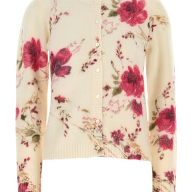 Blumarine Woman Printed Stretch Wool Blend Cardigan