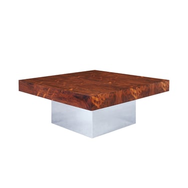 Vintage Rosewood and Chrome Coffee Table by Milo Baughman for Thayer Coggin