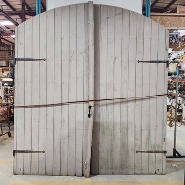 Large Double Doors with Bent Strap Hinges (9' Wide x 10' High) - 2 Sets Available