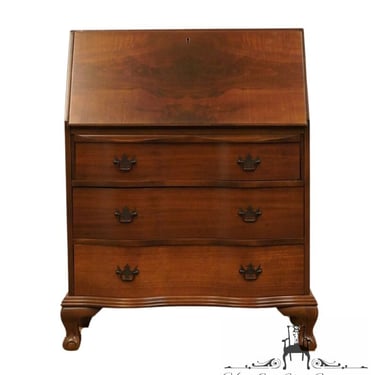 ABERNATHY FURNITURE Traditional Style Bookmatched Walnut 33" Serpentine Front Secretary Desk 588 