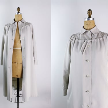 70s Forecaster of Boston Trench Coat / Vintage Trench Coat / Classic Coat / Light Beige trench coat / Size M/L 