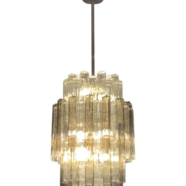 Mid Century Italian Tronchi Glass Pendant Light