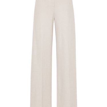 Max Mara Women Linen Blend Wide-Leg Trousers