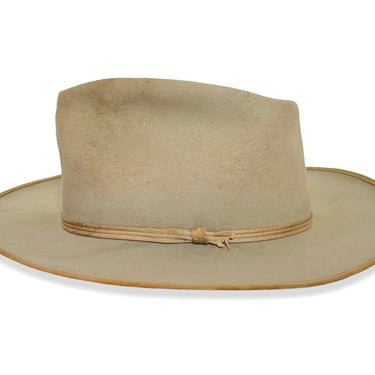 Vintage 1950s WORMSER Western Fedora ~ size 6 7/8 ~ Cowboy Hat ~ Open Road Clone ~ Bound Edge ~ Work Wear ~ Wide Brim 