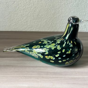 Vintage Oiva Toikka Nuutajärvi 200 years anniversary art glass bird Pekkasiini 