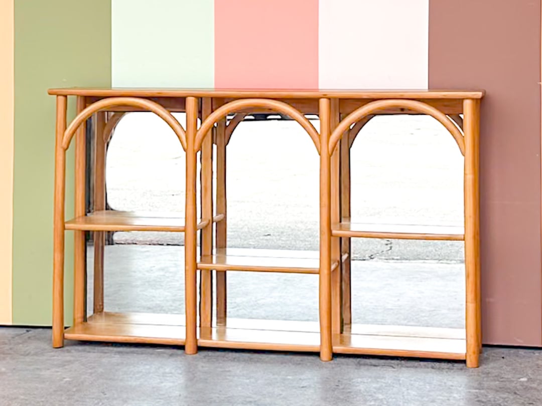 Mirrored Rattan Shelf | Palm Beach Regency | Lake Park, FL