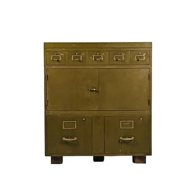 Patinated Industrial Metal Cabinet