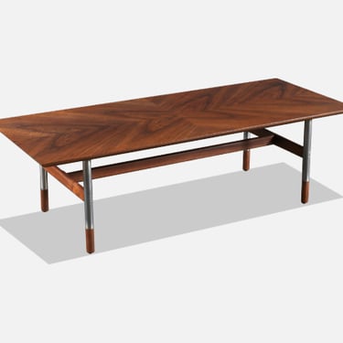 Jack Cartwright Steel & Walnut Coffee Table for Founders 