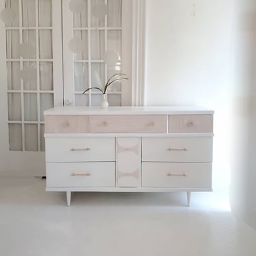 Pretty vintage mid century dresser credenza,  vintage dresser,  white dresser, Scandinavian style, boho style, dresser nj nyc 