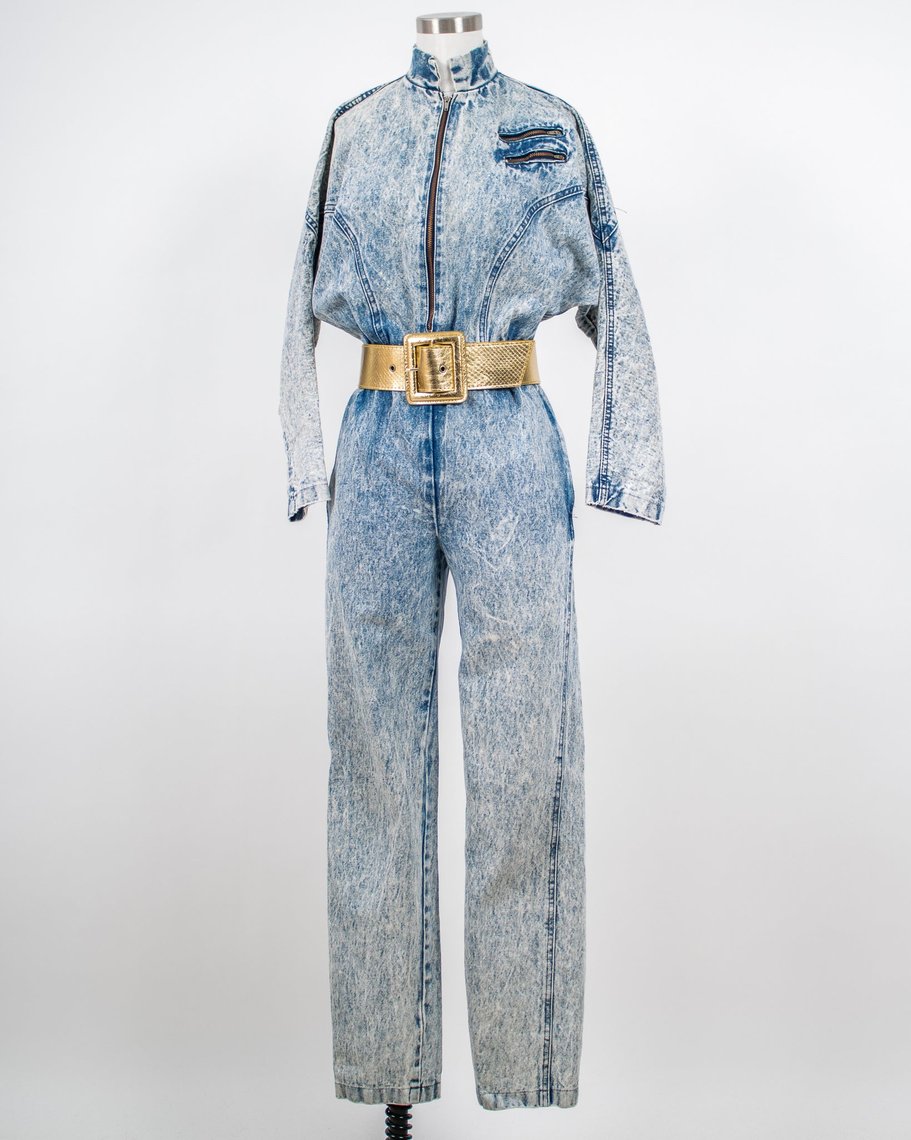 Acid Wash Pintuck Jumpsuit