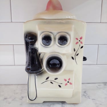 Vintage 1960's Cardinal 311 Telephone Cookie Jar Kitchen Décor Collectible 