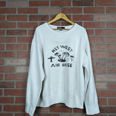 Vintage 90s Polo Ralph Lauren Key West Air Base ORIGINAL Crewneck / Sweatshirt - 2 Extra Large 