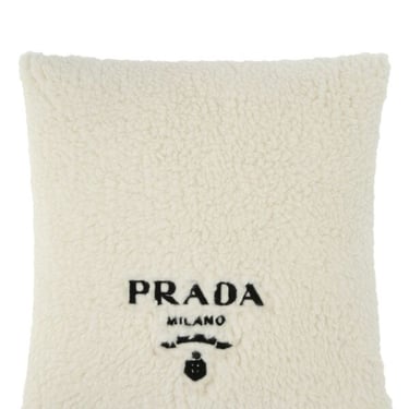 Prada Unisex Ivory Eco Fur Pillow