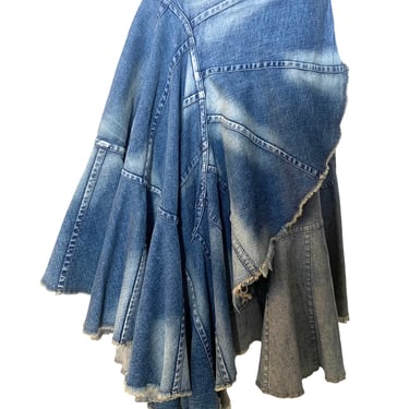 PRICE Junya Watanabe COMME des GARÇONS 2001 Tiered Deconstructed Denim Skirt NWT