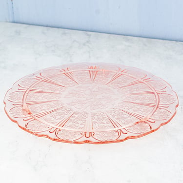 Vintage Pink Depression Glass Footed Cake Stand