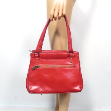 Vintage 60s Red Vegan Leather Multi Compartment Purse 