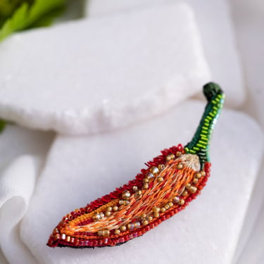 Embroidered Red Chili Pin