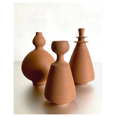 Ceramic Handmade Terra Cotta Colored Stoneware Bud Vase by Sara Paloma Pottery.  earthy burnt sienna fall hues vase for flowers 
