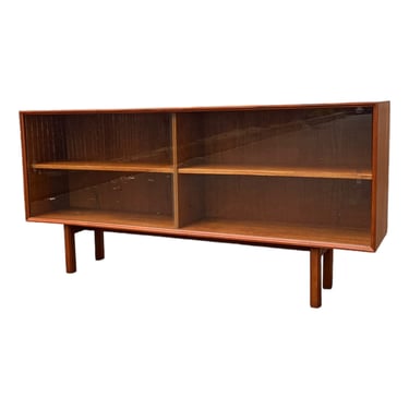 Free Shipping Within Continental US - Vintage Danish Mid Century Modern Teak Wood Book Shelf Display Cabinet Adjustable Shelf. 