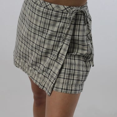 Sweet 90s Esprit Plaid Linen Skort