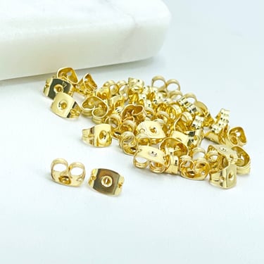 18k Gold Filled Replacement Backing, Butterfly Earring Backs, One Pair Of Earring Backs, Gold Push Back Findings, Wholesale Jewelry Supplies