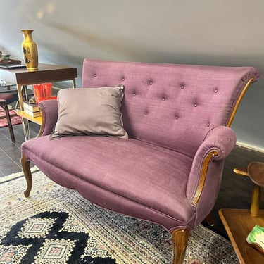 Antique Purple Tufted Settee