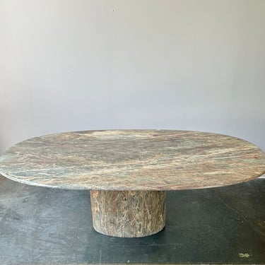 Vintage Italian Roche Bobois Marble Oval Dining Table 