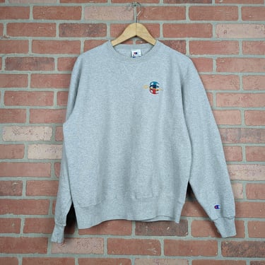 Vintage 90s Embroidered Champion ORIGINAL Crewneck Sweatshirt - Large 