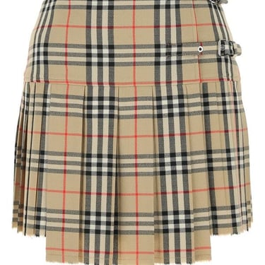 BURBERRY Embroidered wool mini skirt