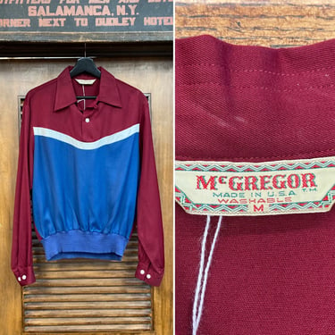 Vintage 1950’s “McGregor” Tri-Tone Rayon Gabardine Gaucho Rockabilly Shirt, 50’s Rayon Jacket, 1950's Shirt, Vintage Clothing 