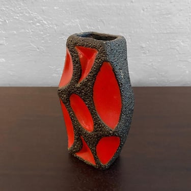 West German Fat Lava Guitar Vase By Roth Keramik