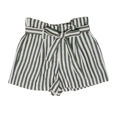 L’Agence - Olive Green Stripe Shorts Sz 2