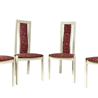Post Modern White Dining Chairs HOLLYWOOD REGENCY GLAM VINTAGE RETRO POST MODERN