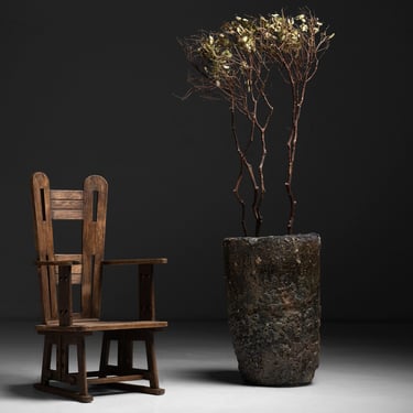 Primitive Chair / 31&quot; Tall Crucible Planters
