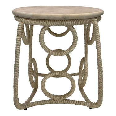 Laura Kirar for Baker Organic Modern Rope and Wood Chavela End Table