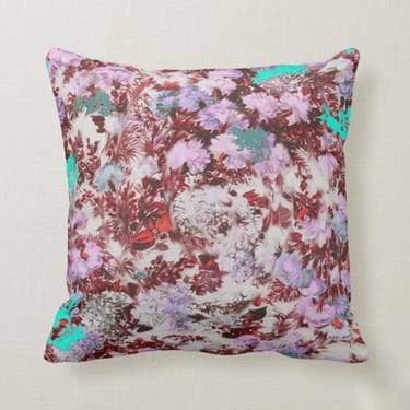 Hyper Floral Print Pillow Reversible