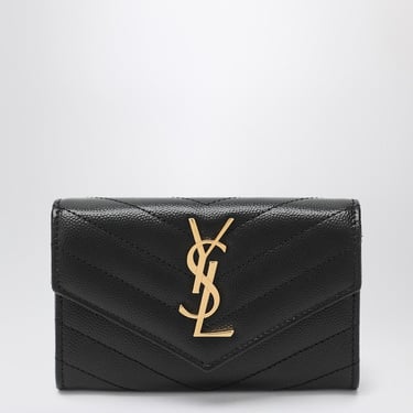 Saint Laurent Black Monogram Envelope Small Wallet Women