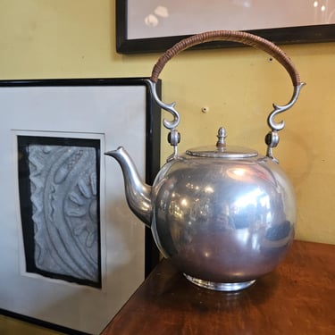 Vintage Mid Century 1969 Svensk Tenn Stockholm Pewter Teapot. 