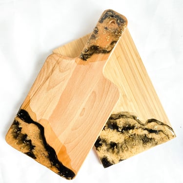 Black and Gold Resin Mini Charcuterie Serving Board 