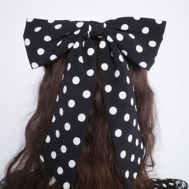 Anna Sui Polka Dot Bow Hair Clip - Black Multi