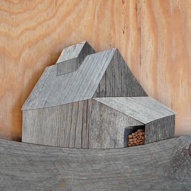 John Long Folk Art Barn Wood Sculpture ‘Vermont Sugarhouse’ 