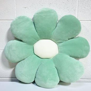 Large Mint and White Flower Pillow