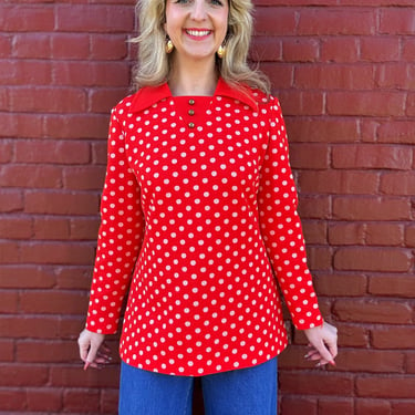 Vintage 70s polka dot tunic