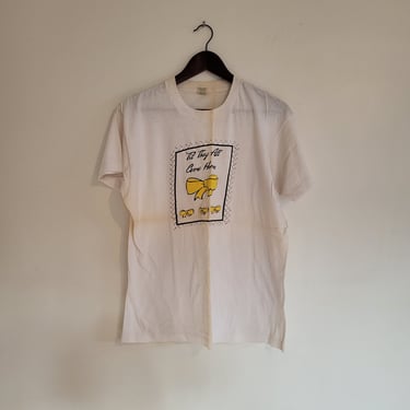 Vintage 1970's to 1980's Distressed Graphic T-Shirt / M to L 