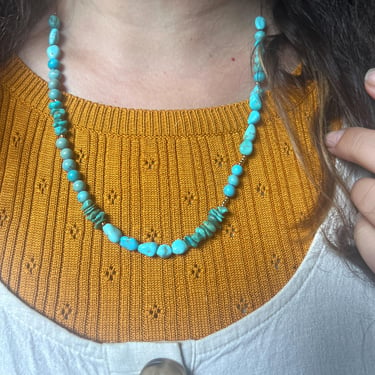 Mixed Turquoise Bead Chain Necklace 