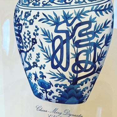 Beautiful pair of blue and white ginger jar prints 