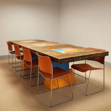 Custom Reclaimed Wood Conference Table/ Meeting Table for School/ Office, Corporate Office Furniture 