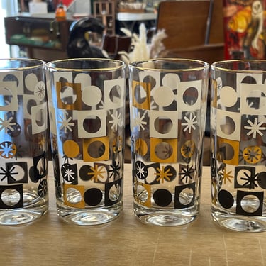 MCM drinking glasses 1950s black white and gold | Cricket Capers - Bridge  City, TX | ATTIC